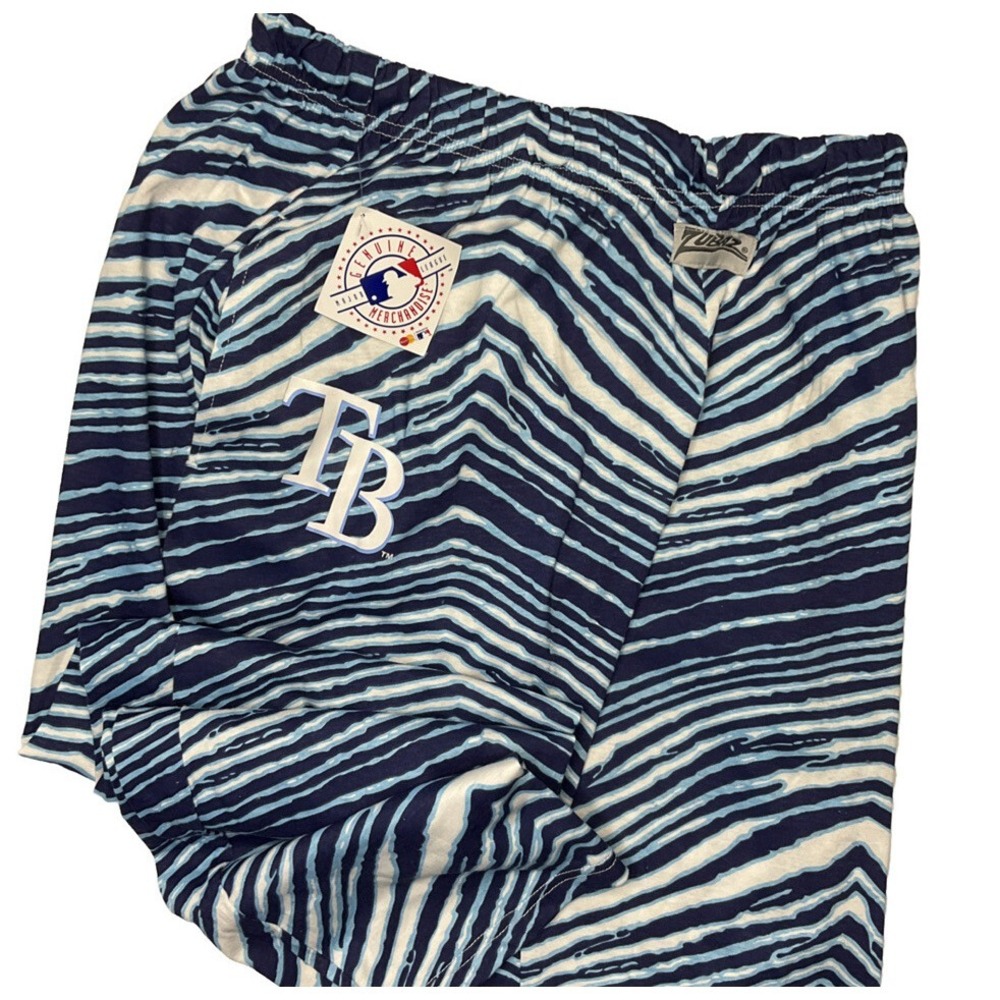 Zubaz MLB Tampa Bay Rays Lounge Pants Sz S Sweats Zebra Printed Athletic NWT